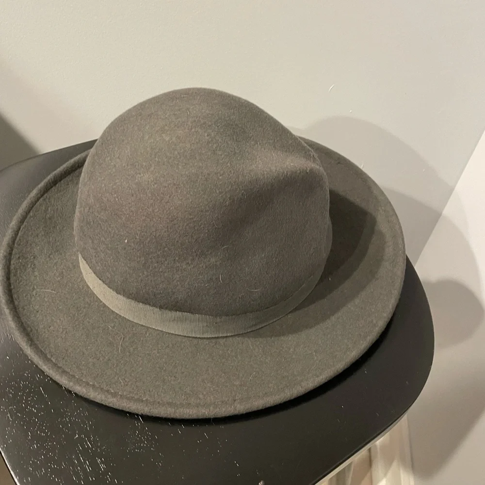 Stylish Gray Wool Fedora Hat ladies medium
